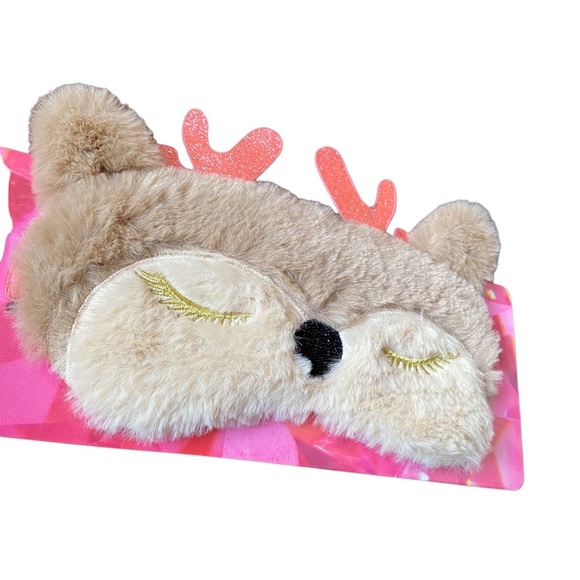 Sleeping Reindeer Cozy Sleepmask with Glitter Antlers - Picture 3 of 3